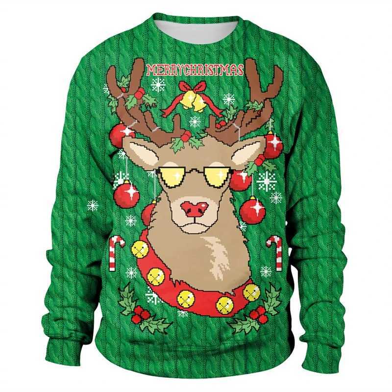 3D Printed Cute Reindr Snowman Graphic Men Long Slve Sweatshirts Casual Autumn Ugly Christmas Jumper Pullovers Polyester Tops S251110