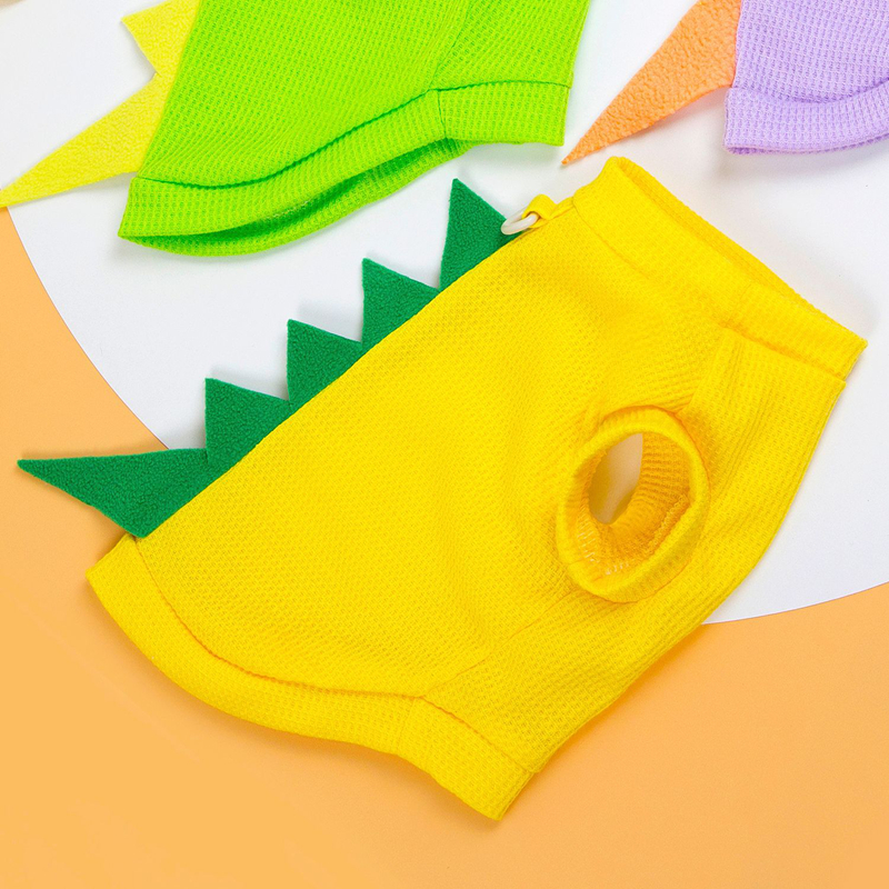 Dog Shirts Elastic Mesh Pet Shirts Little Dinosaur Dog T-Shirt Puppy Dog Sleeveless Vest Lightweight Cool Pet Clothing for Small Medium Dogs Summer Ap