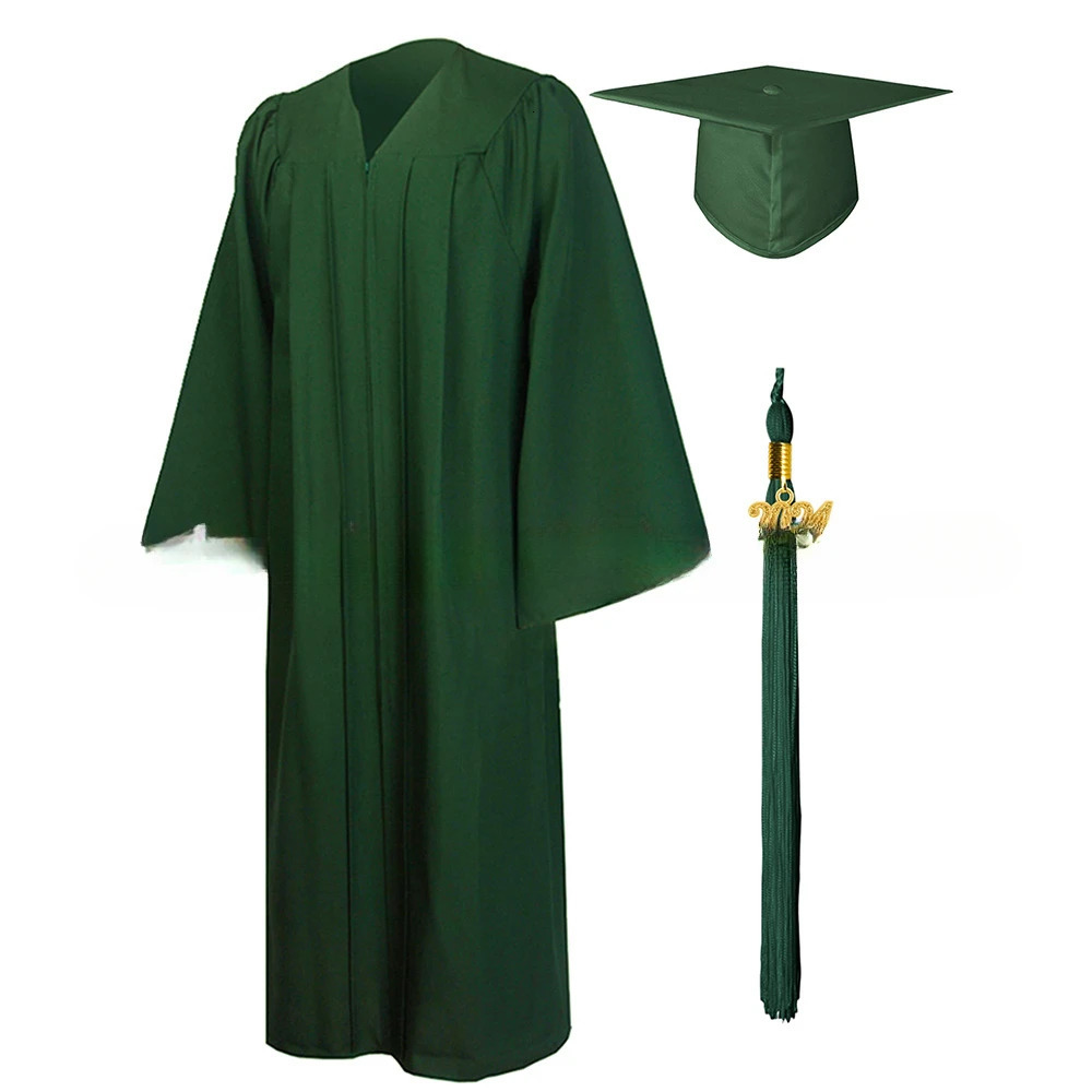 Unisex Graduation Costume For High School And Bachelor Man Women Graduation Gown Soft Matte Graduation Gown Hat Tassel Set 250407