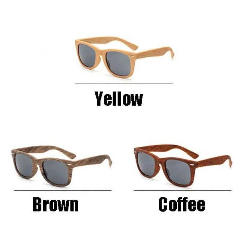 Bamboo Color Men Women Retro Vintage Fashion Summer Glasses Wood Grain Sunglasses Z250408