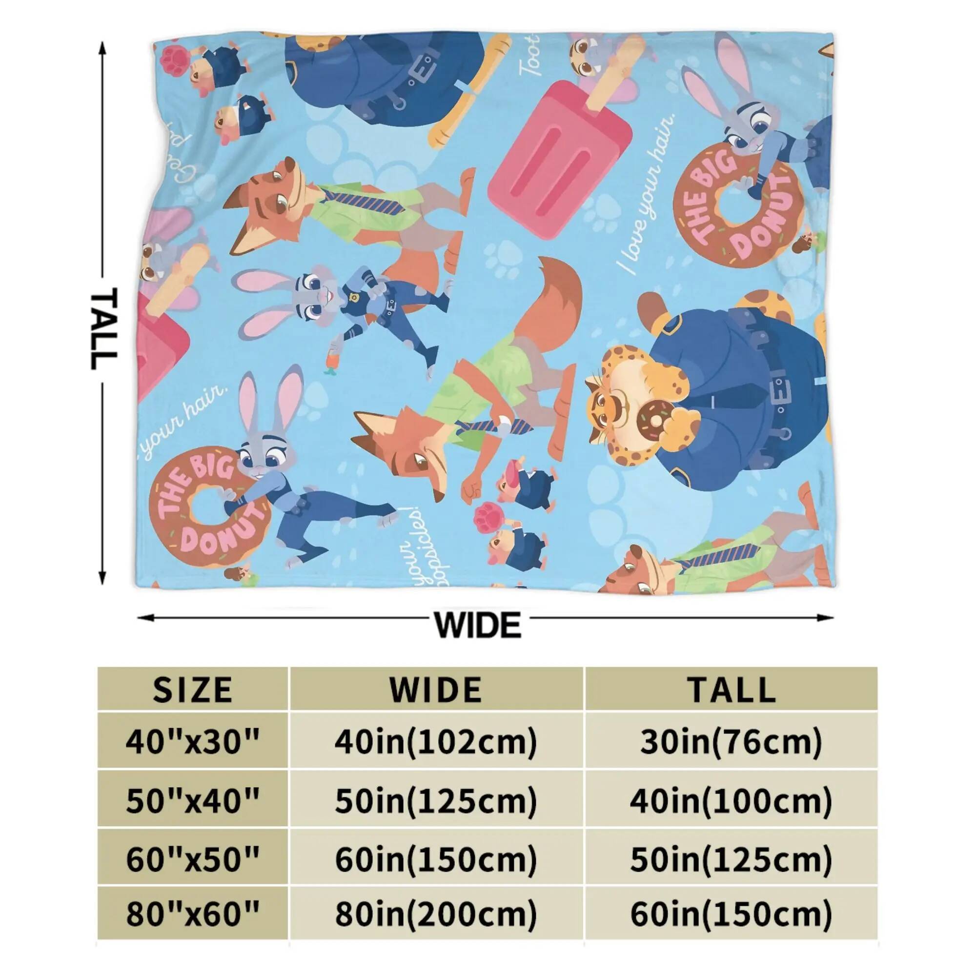 Custom Zootopias 2 Nick Wilde Judy Quality Warm Throw Blanket Winter Camping Home Decor Print Bedspread