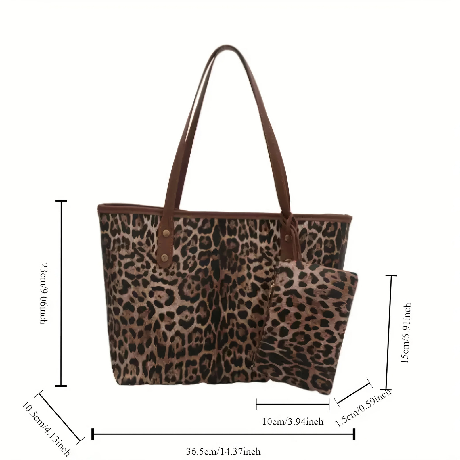 Leopard Soft Shoulder Bag Retro Animal Print Large Capacity Handbag with Purse Fashion Casual Style Shopping Tote Bag 251107