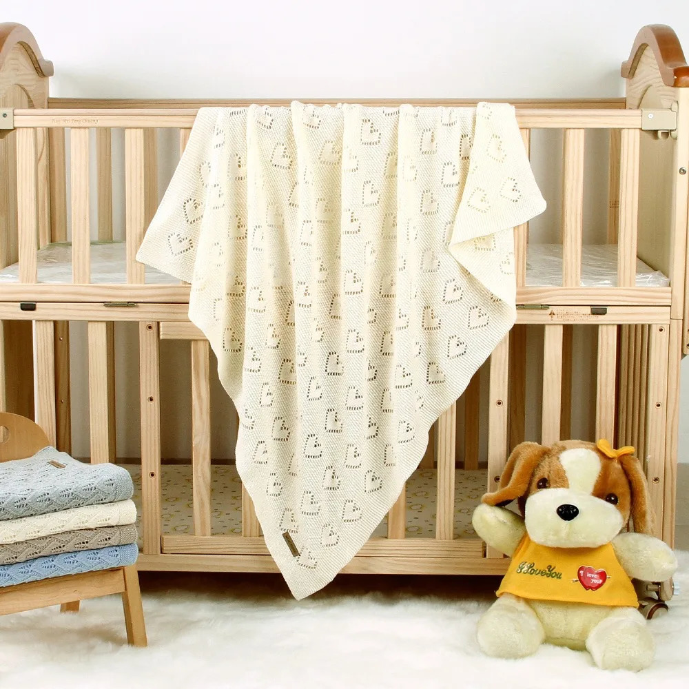Baby Blankets Knitted born Bebes Stroller Bedding Quilts Cotton Toddler Kids Swaddling Wrap Infantil Unisex Blankets 100*80cm 250408