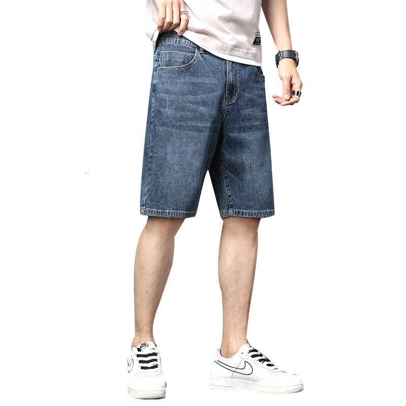 High Quality Hip-hop Embroidered Ripped Vintage Heavy Craft Jeans Shorts Men 240327