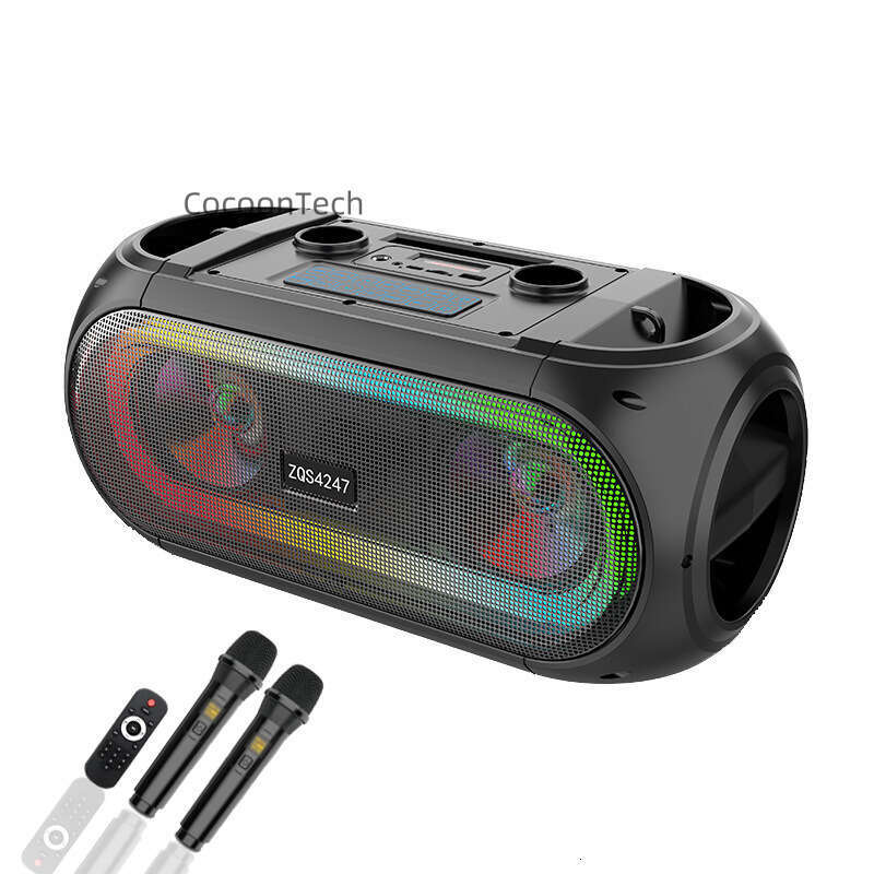 ZQS4247 Home Bluetooth KTV set karaoke one to two wireless microphone desktop speaker