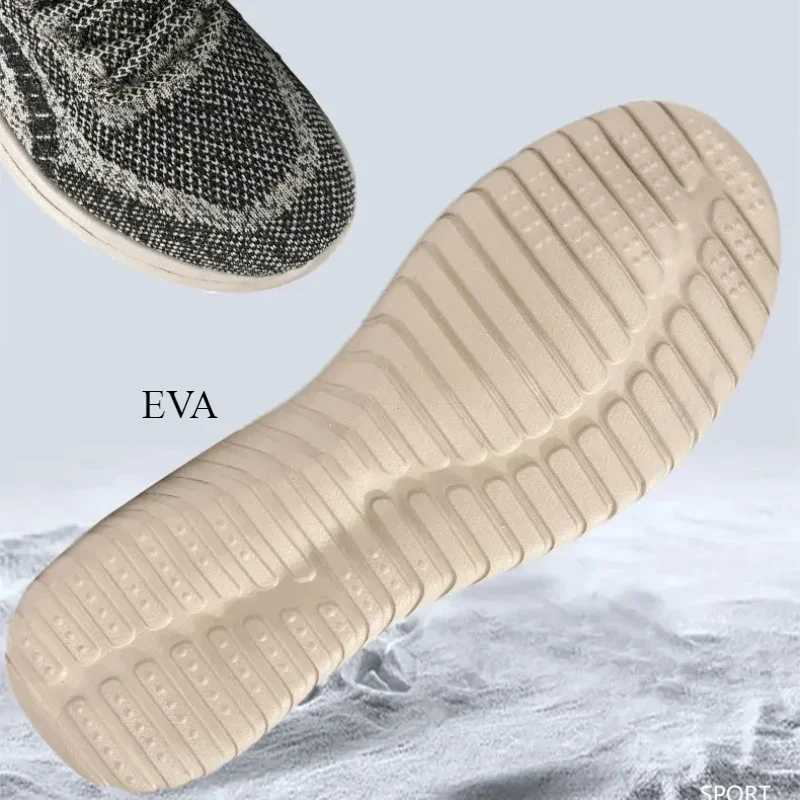 Mens casual walking shoes flight weaving sports shoes fashionable casual sports shoes thick soled walking and running shoes W250407