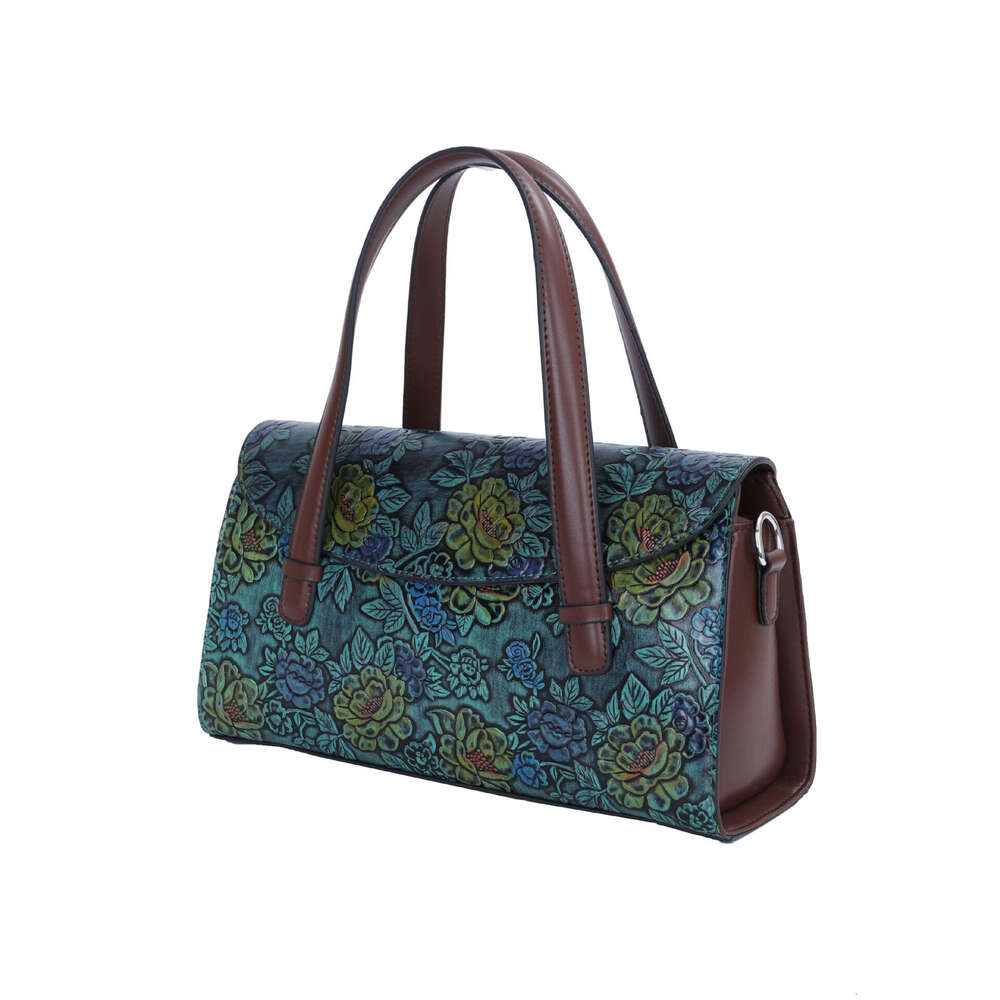 Thinking Ya Women's Carving Series Handbag Middle Aged Mom Bag Blooming Rich Peony Flower New Style