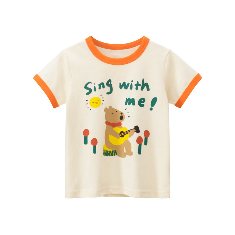 Ddmyshoesvip Girls Short Sleeved T Shirt Summer New Casual Stylish Little Bear Children S Clothing With Half Sleeves For Small And Medium Sized Childr