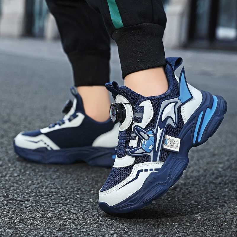 Classic yellow childrens sports shoes summer mesh lightweight childrens casual sports shoes fashionable design knob girls sports shoes W250407