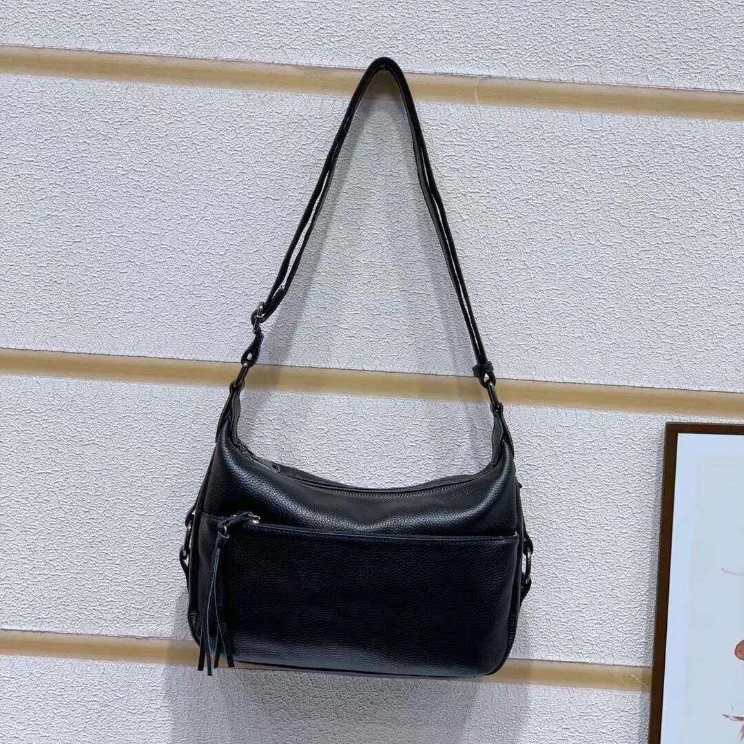 High Quality Skin Genuine Leather Women's Shoulder Crossbody Multi Compartment Hobo Bag Large Capacity Ladies' Handbag