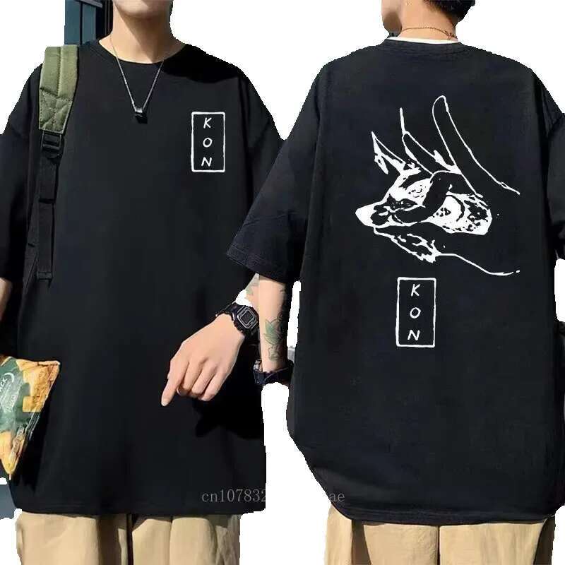 Japanese anime cartoon Kon shirt running loose sports oversized short sleeved cotton summer top men's T-shirt