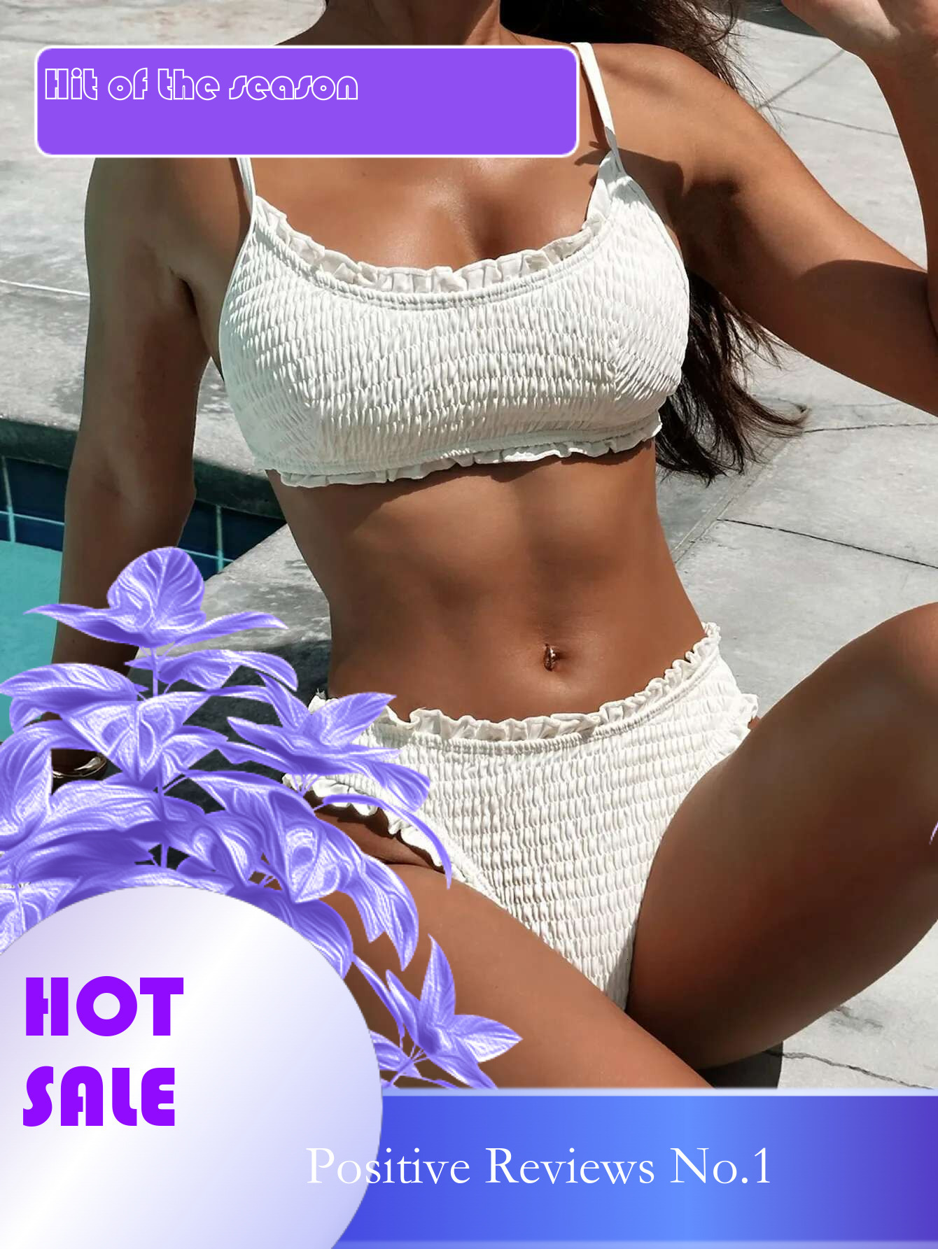 Dongdumaoyi Women S Solid White Ruffle Bikini Set Suspender Backless Two Piece Swimsuit High Waist Beach Bathing Suit Summer New