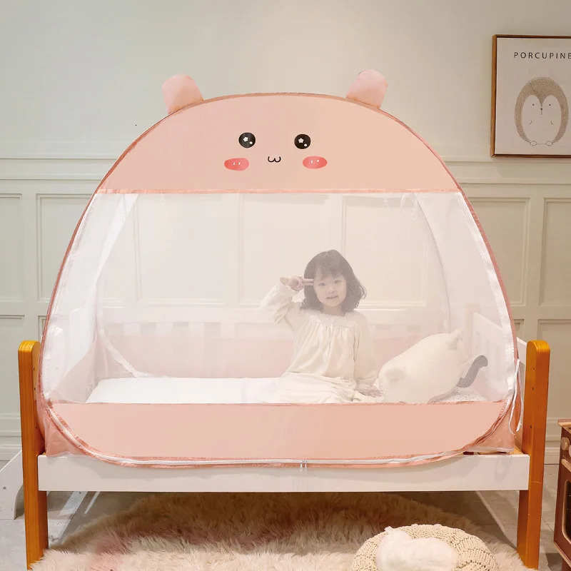 Nordic Style Crib mosquito net portable folding childrens bed universal mosquito net Mongolian yurt type born 2-door mosquito net 250408