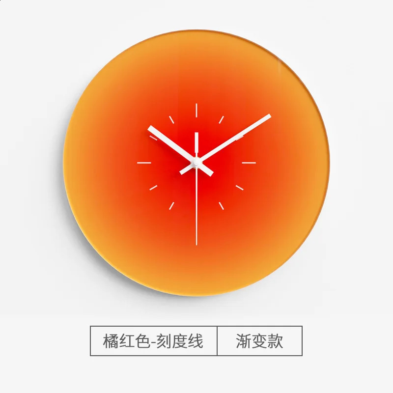 2025 Nordic Sunset Wall Clock Celebrity Ins Light Living Room Punch-free Creative Decoration Mute Simple Glass Clock 250408