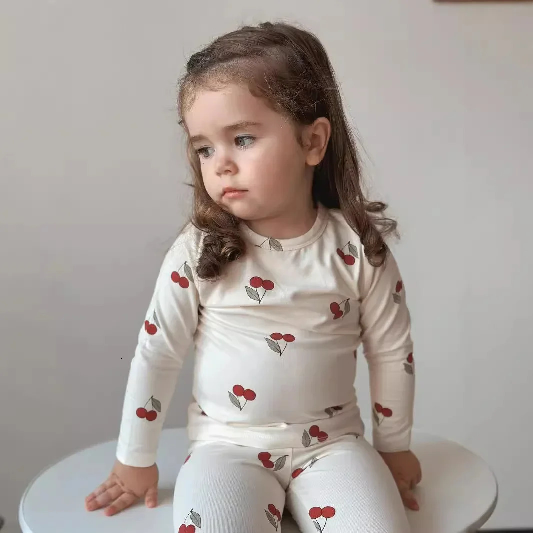 1-6T Toddler Kid Baby Boy Girl Clothes Set Cotton Infant Homewear Casual Top Pant Suit Childrens 2pcs Pajamas Set Outfit 250407