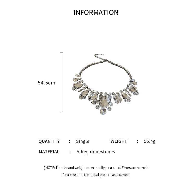 Shiny Rhinestone Crystal Necklace For Women Luxury Party Wedding Necklace Geometric Water Drop Collarbone Necklaces JewelryC250407
