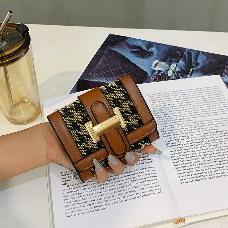 High-end multifunctional Designer clutch 2025 New Fashion Women's Tri-fold Handbag Short Coin Retro Multi-Orientation Card Slot Case Luxury Walle