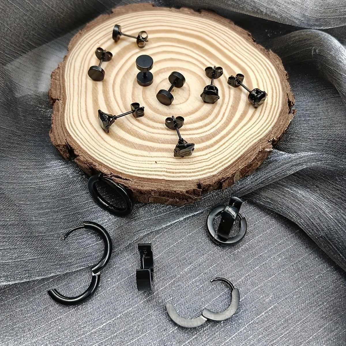 40Pcs Fashion Retro Stainless Steel Earring SetCubic Zirconia Tragus Spiral Ear Cartilage Hypoallergenic Piercing JewelryC250407
