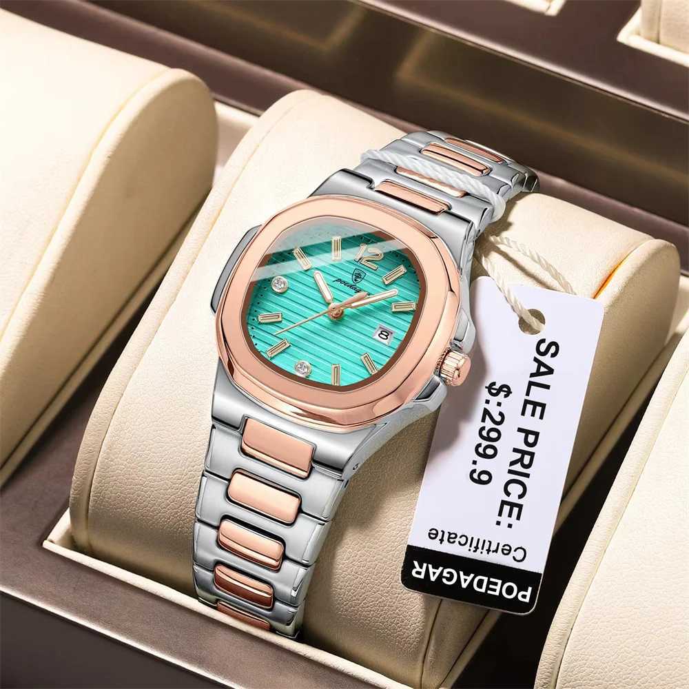 Poedagar brand luxury quartz womens watch waterproof stainless steel luminous date womens watch dress watch womens watchT250408