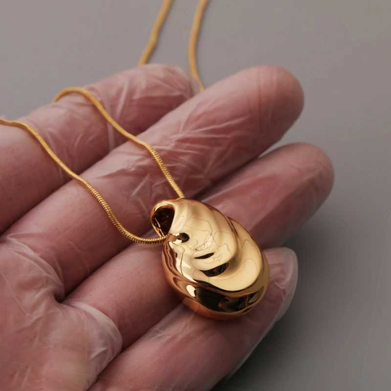 Fashion Jewelry Luxury Temperament Metal Teardrop Pendant Necklace For Women Female Gifts Simply Design Accessories Hot SaleC250407