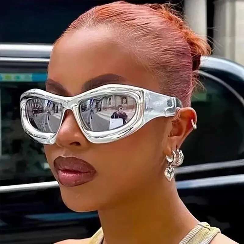 Cool Exaggerated Glasses Future Science Technology Sense Skiing Big Frame Sunglasses Dazzg Men And Womean