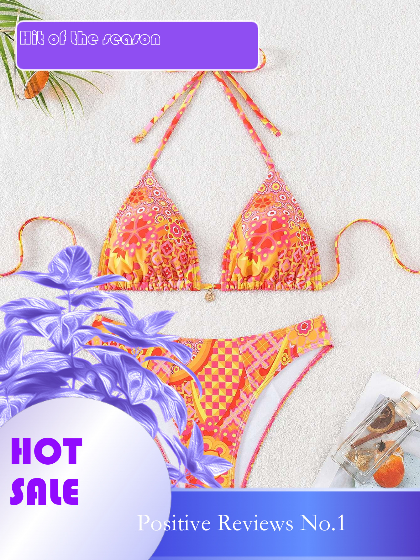 Dongdumaoyi Sexy Orange Print Bikinis Sets Women Luxury Push Up Bra Bikini Swimsuit Trend Summer Bathing Suit High Waist Swimwewar