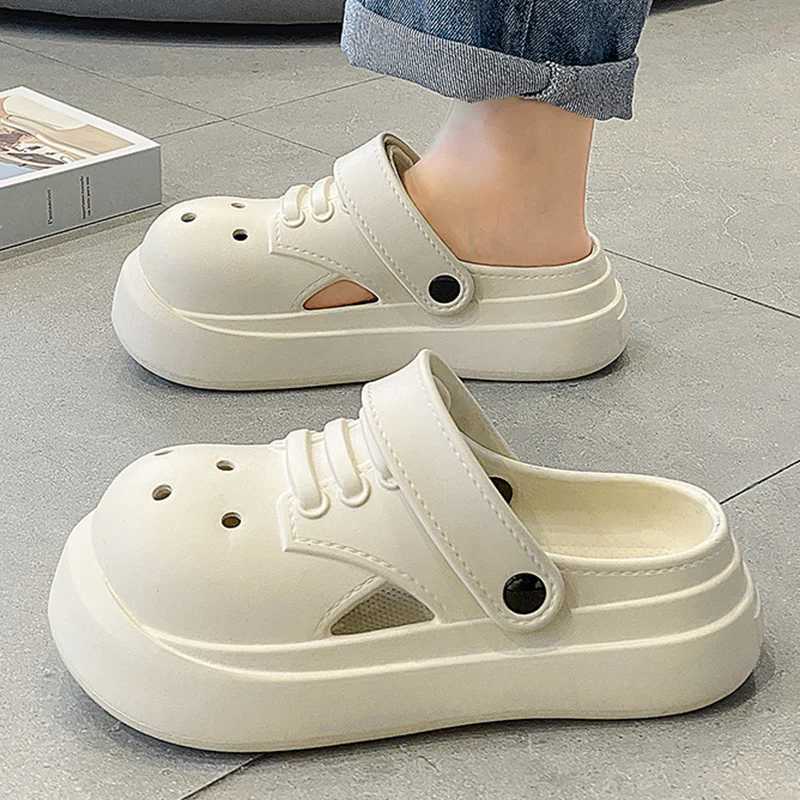Womens Summer Slide Platform Solid Sandals Beach Slide Flip Comfortable Outdoor Garden Shoes Leisure Home Slide 36-41XJ250407