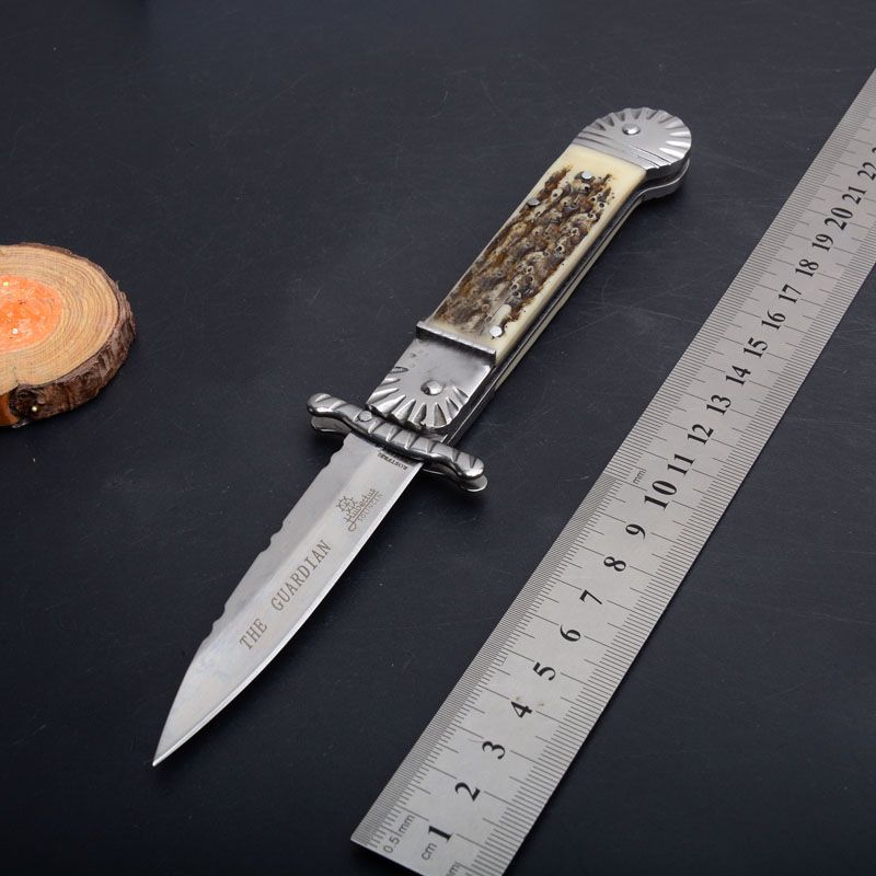 2Models Hubertus Solingen Folding Knife 3.54'' 440 Steel Blade, Resin Handles