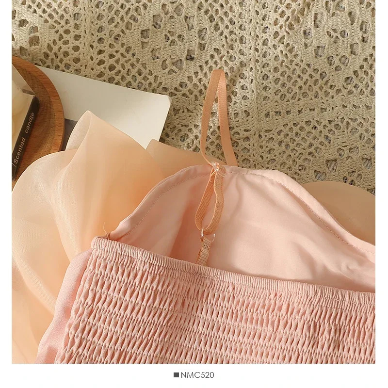 Spaghetti Strap 3D Flowers Tank Top for Women Strapless Slash Neck Lace Skinny Camisoles Summer Age-reducing Camis Drop 250407