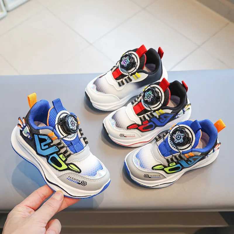 Childrens running shoes boys mesh breathable outdoor sports shoes fashionable color anti slip soft soled childrens casual sports shoes W250407