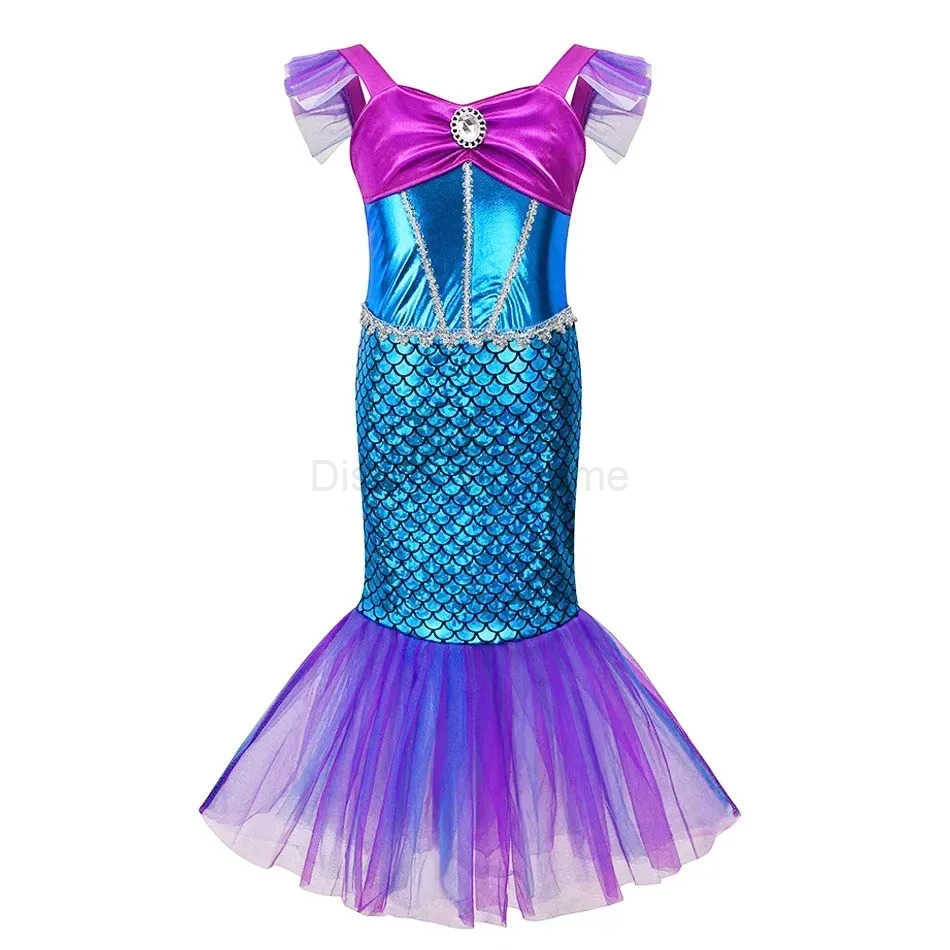 Disney Mermaid dress girl childrens role-playing dress princess costume performance costume birthday party Halloween costume X250408