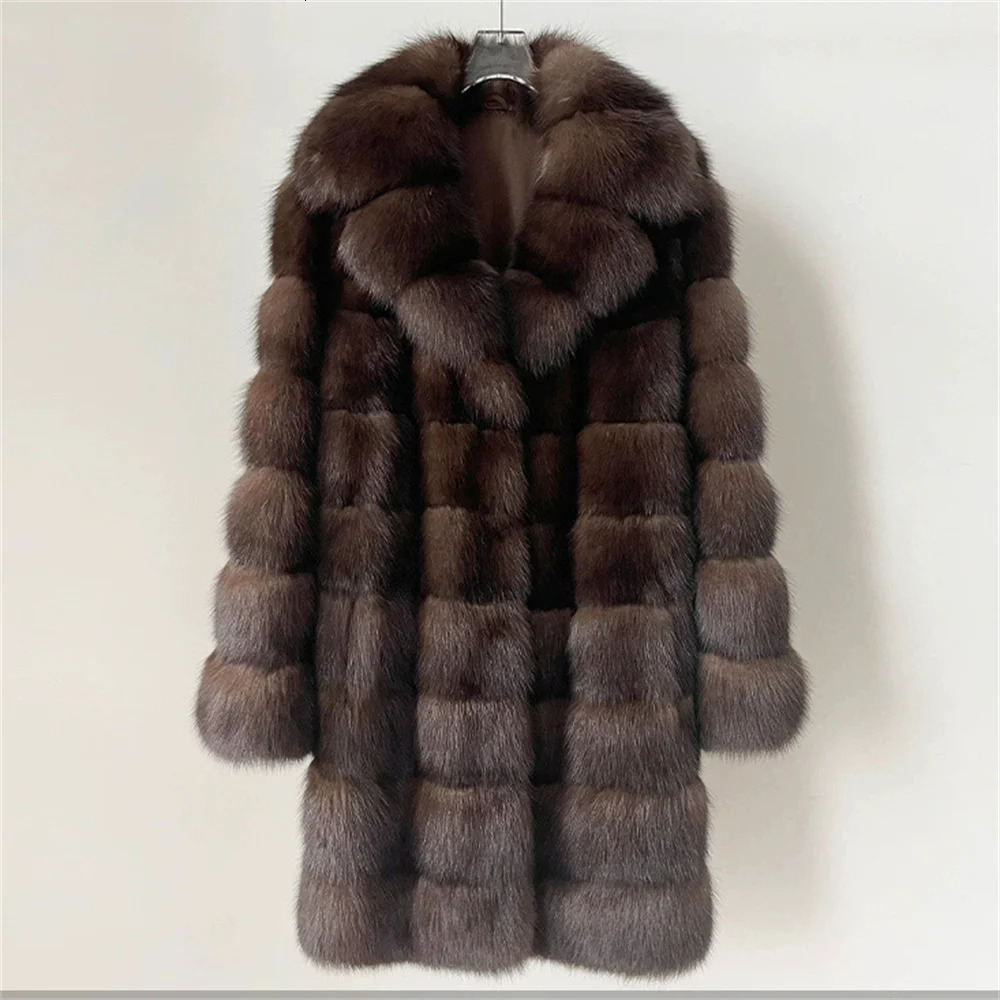 Street Style Winter Faux Fur Coat Women Fluffy Sable Outerwear Overcoat Girl With Thick Furry Warm Jacket 251030