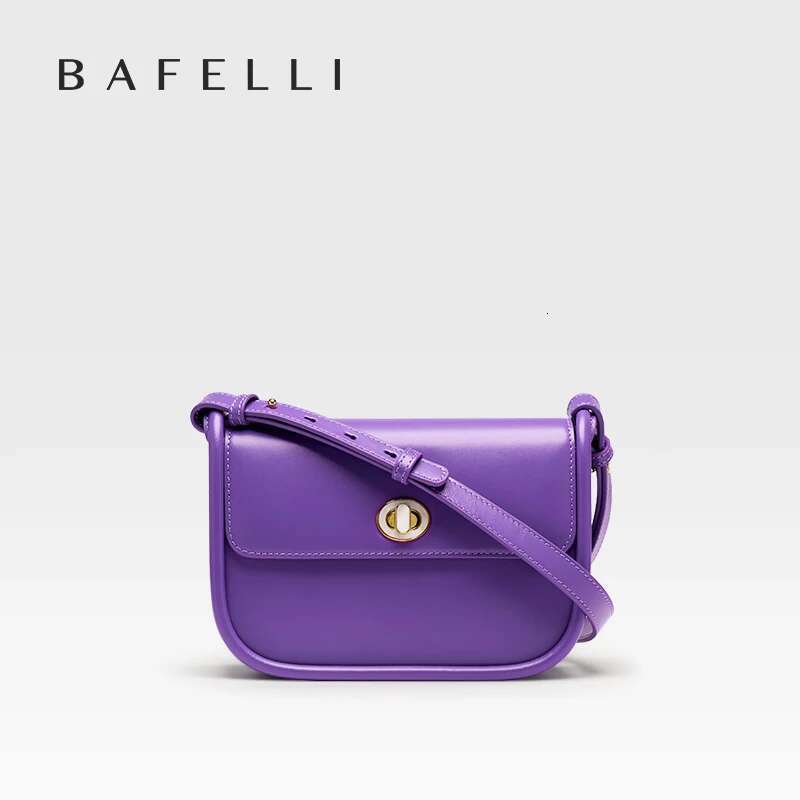 BAFELLI 2024 Women's NEW TREND LEATHER SADDLE BAGS FASHION STYLE ORIGINAL DESIGNER BRAND CASUAL CROSSBODAY PURSE SHOULDER