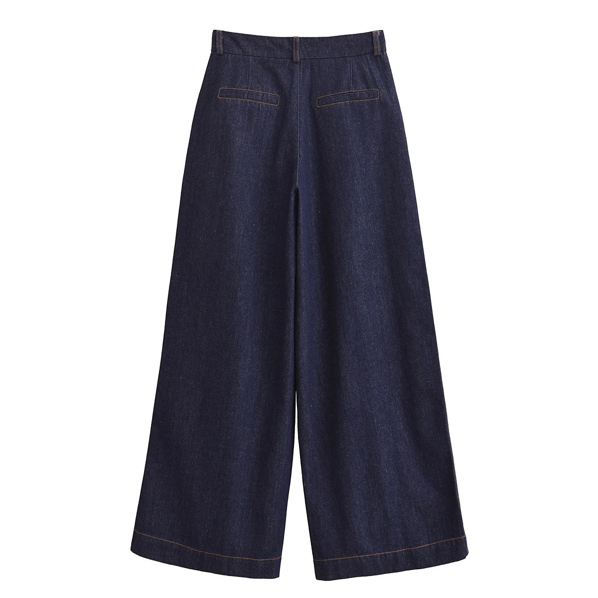 European and American style high waist wide leg jeans womens fashionable casual pants 250407
