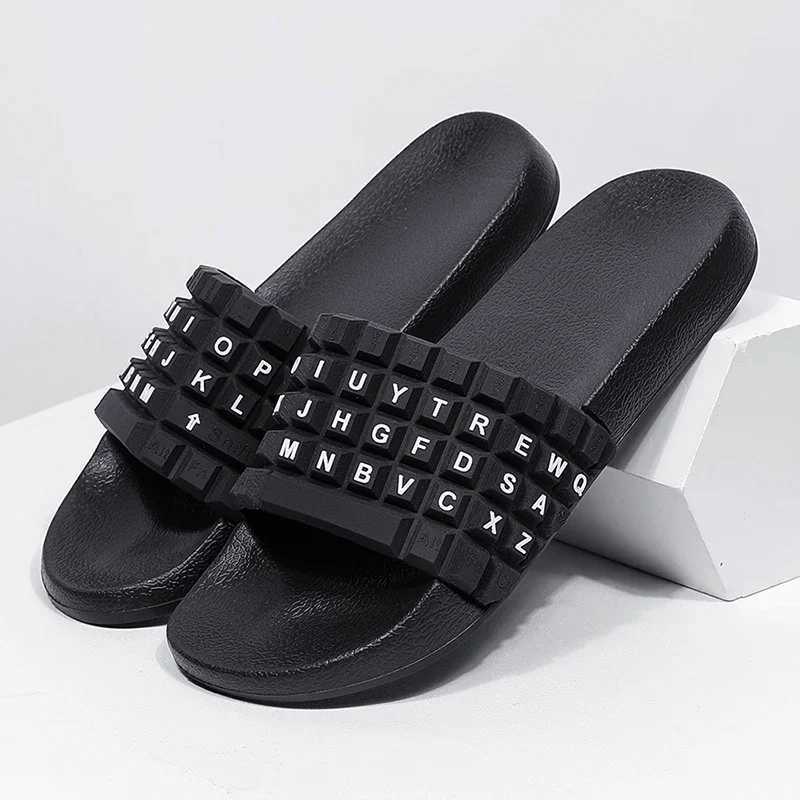 Mens casual indoor sandals and outdoor beach water slides with sizes exceeding 37-48XJ250407