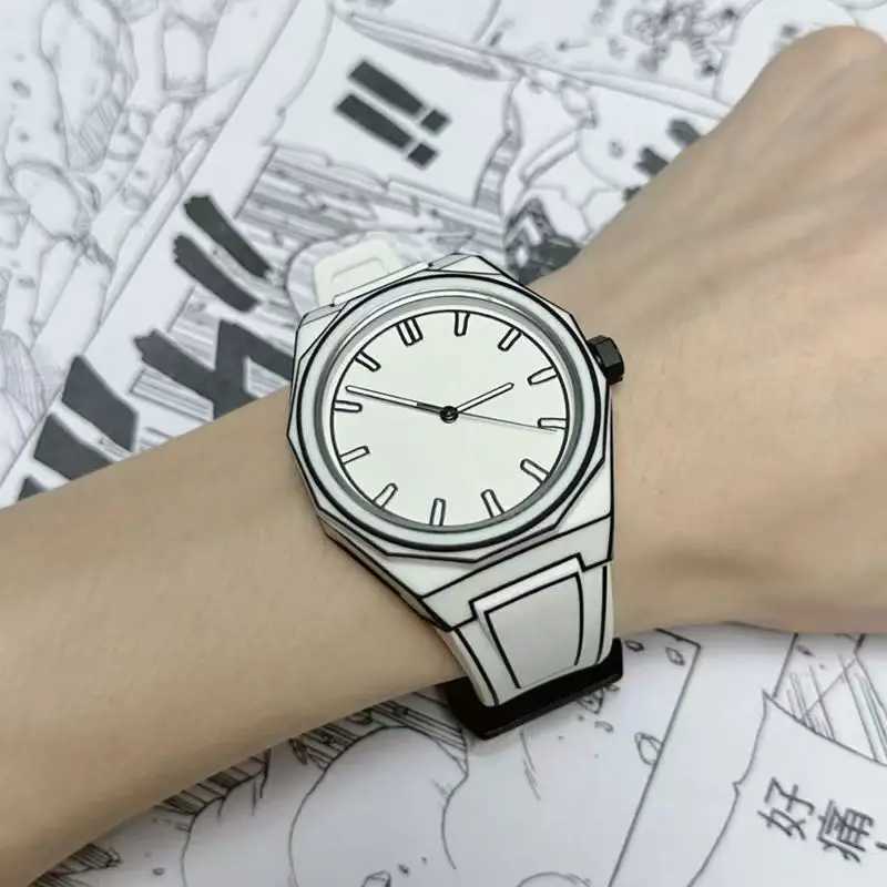 MAYZHISU Mens Watch Manga Book Style Mens Quartz Watch Silicone Strap Waterproof Cartoon Luxury Unisex Mens Watch Y250407