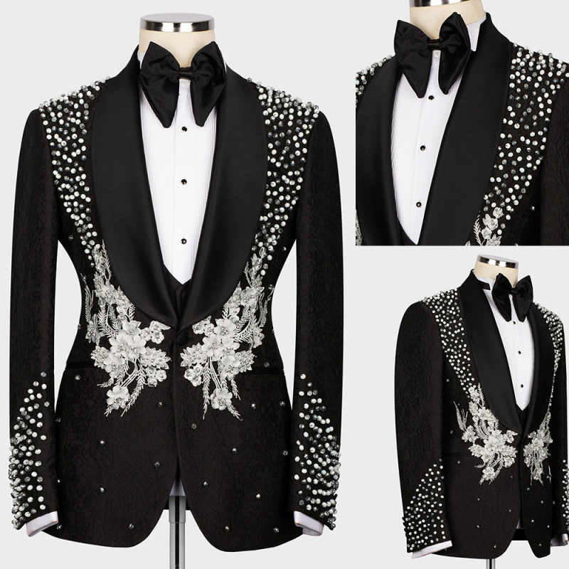 Classic New Fashion One Pieces Spring Summer Men Suits Set Blazer With Appliques Beading Shawl Lapel One Button Customized Groom Wedding Tuxedo Formal