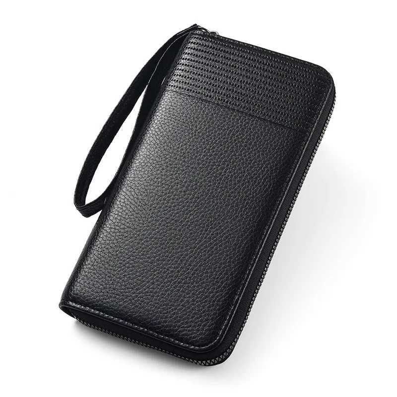 New Color Mens Long Wallet For Men Rfid Blocking Clutch Organizer Zipper Leather Business Id Card Holder Purse 2024 New H2511071
