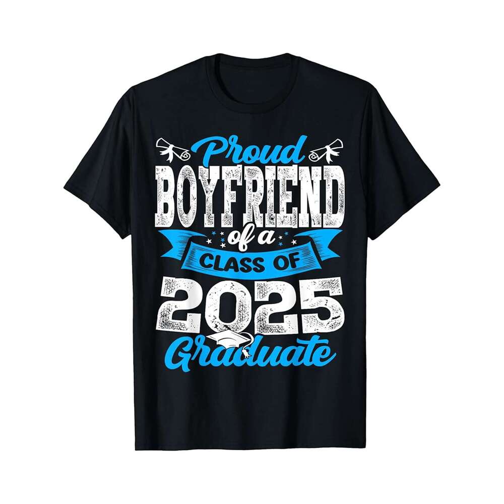 Designer T shirt Super Proud Boyfriend of 2025 Graduate Awesome Family - 220g Tshits