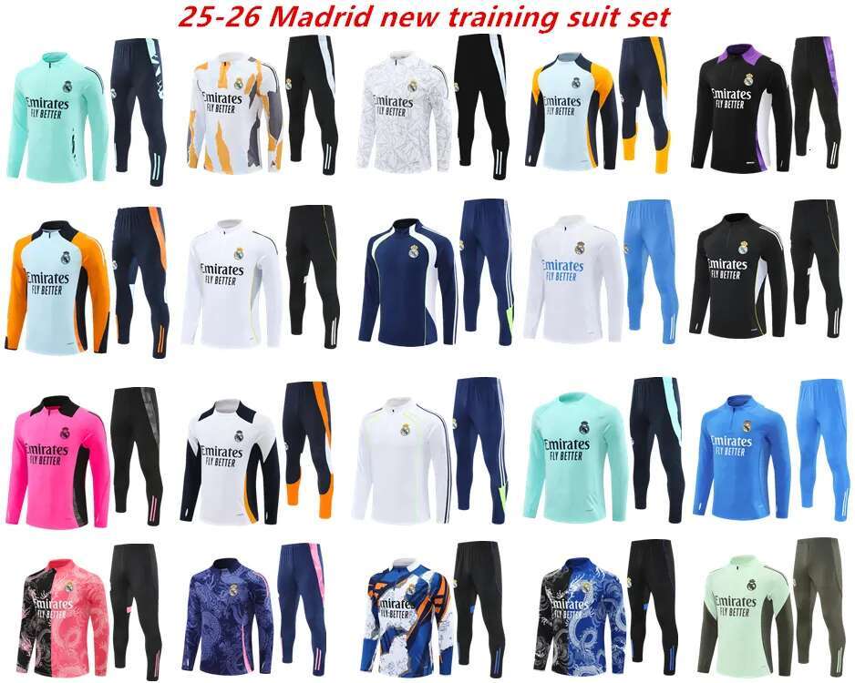 2025 2026 BELLINGHAM Real training suit 25/26 Reals Madrids Long Sleeves men kids MBEPPA VINI JR football sportswear chandal futbol survetement