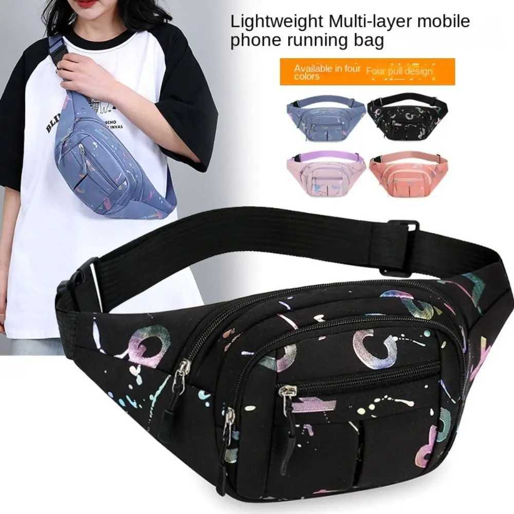 Womens sports waist bag multifunctional running chest bag womens waterproof ten font hot stamping letters Z250407