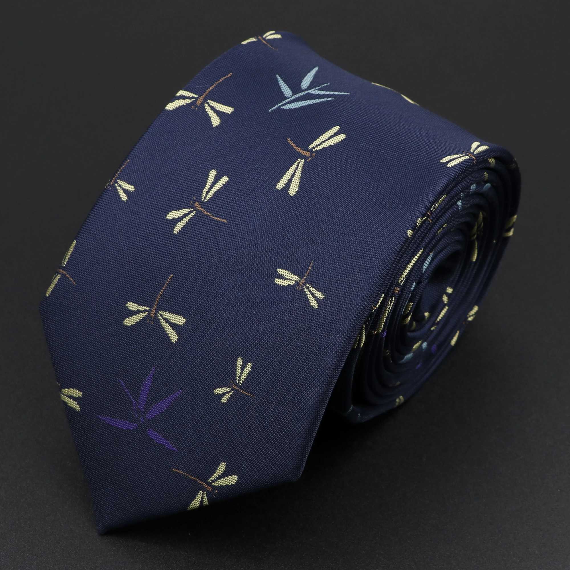 Trendy Design Mens Microfiber Jacquard Necktie Plant Skl Flower Woven Tie Wedding Party Fathers Day Birthday Gift X250407