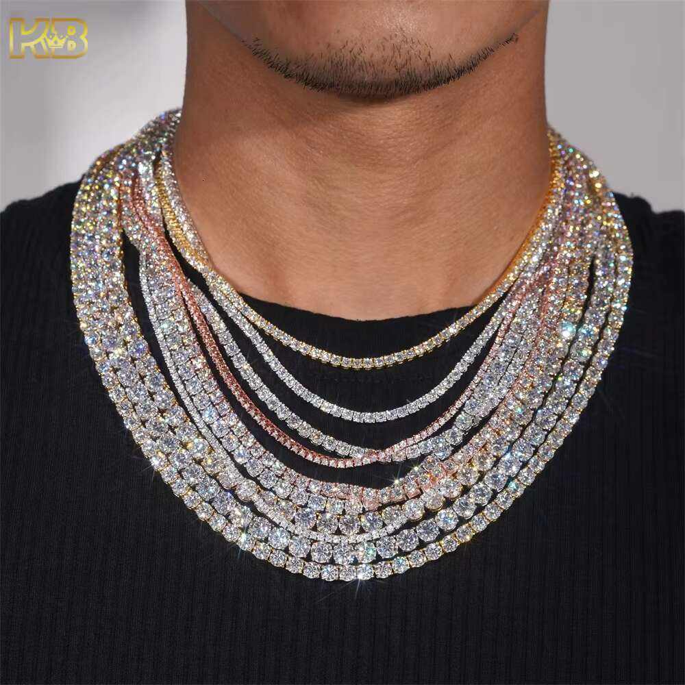 Iced Out Hip Hop Sier VVS1 Dia Custom Jewellery Necklace Bracelet Moissanite Tennis Chain for Man and Woman