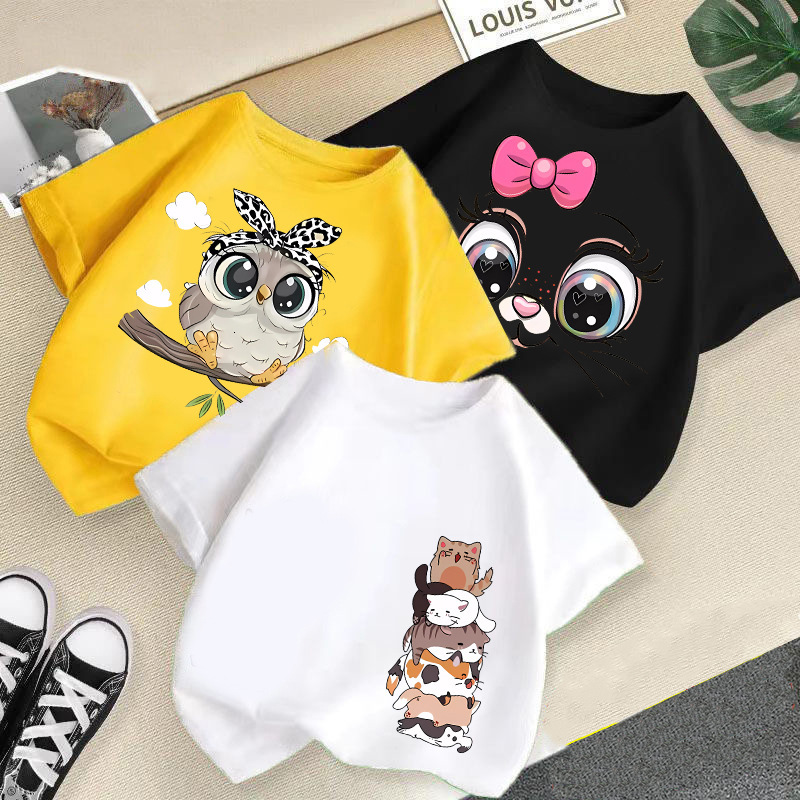 Ddmyshoesvip Girls T Shirt Short New Western Style Top Boys Half Sleeved Children S Summer Clothing