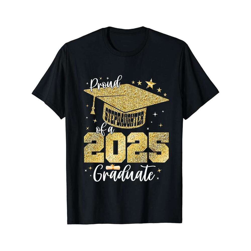 Designer T shirt Proud Stepdad of a class of 2025 graduate senior graduation - 220g Tshits