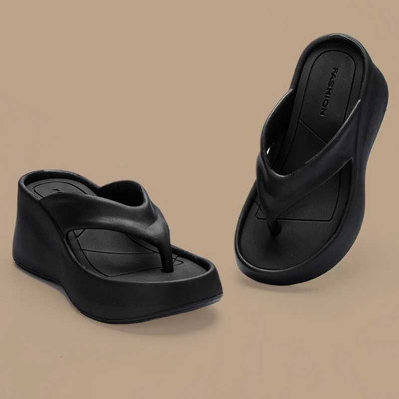 Eva thick platform month end flip womens slippers summer shoes 2024 memory foam orthodontic slider clip toe beach flat shoesXJ250407