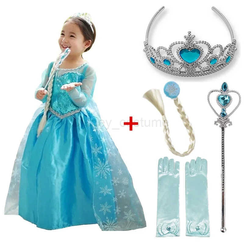 Disney Elsa Girl Costume Elsa Costume Snow Queen Costume Cosplay Birthday Party Childrens Costume 2024 Carnival Easter Girl Costume X250408
