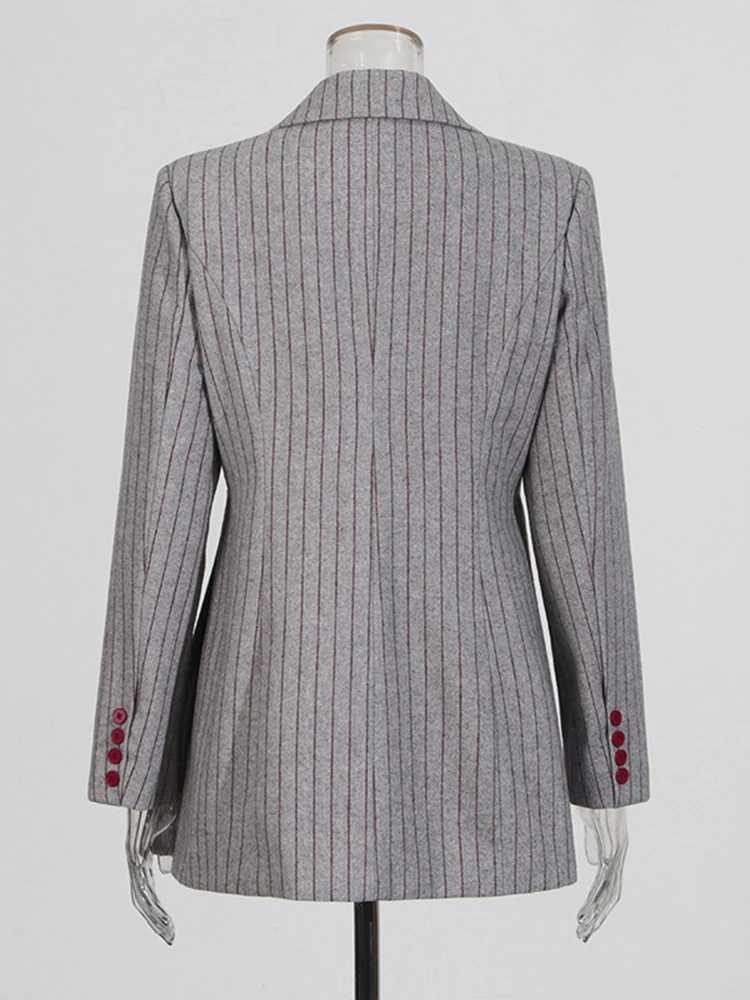 TWOTWINSTYLE Stripe Printed Asymmetric Fashion Womens Jacket Open Front Long Sleeve Weight Loss Jacket Womens Fashion New M250408