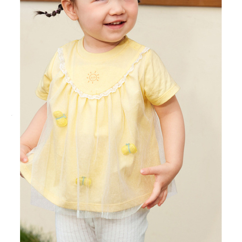 Ddmyshoesvip Children S Clothing Girls Mesh T Shirt New Summer Short Sleeved Pure Cotton Outerwear For Small Medium Sized Babies And Sweet