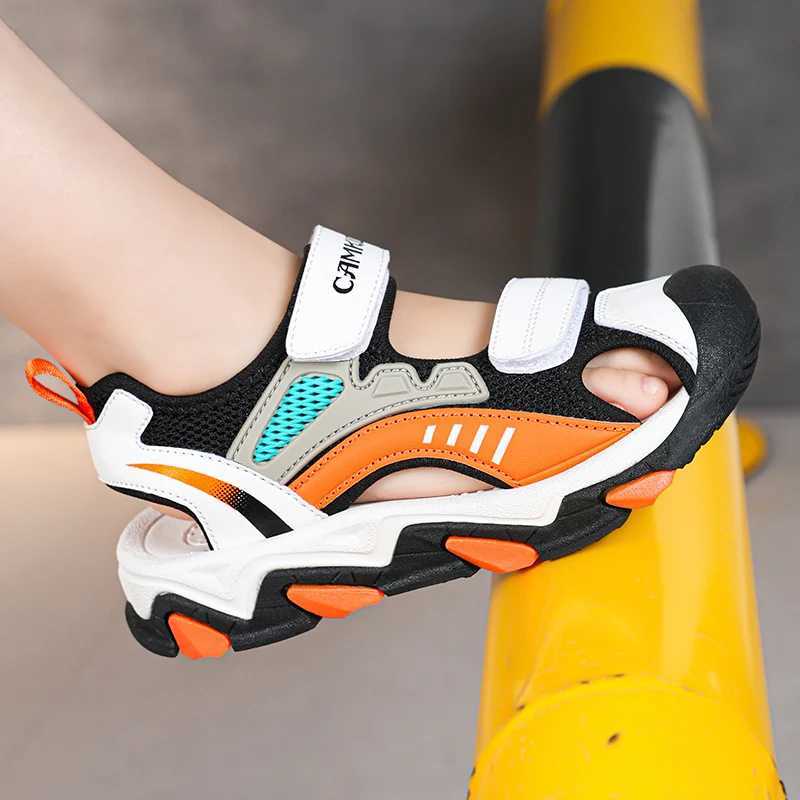 Breathable sports sandals for boys and girls summer sandals casual beach shoes comfortable soft soled childrens shoes fashionable non slip shoes W2504